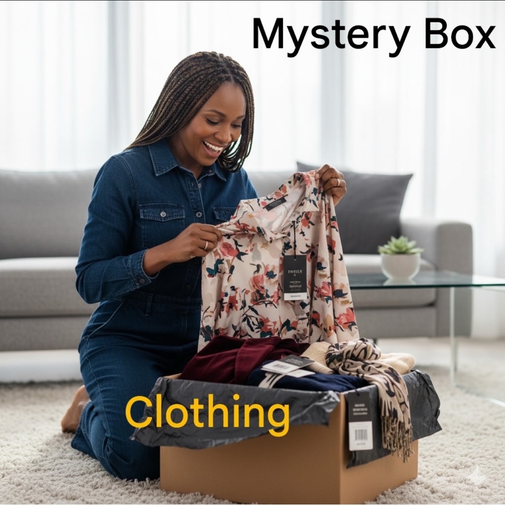 MYSTERY LARGE BOX CLOTHING..MIX OF CLOTHING SOME NWT/ NWOT AND ETC